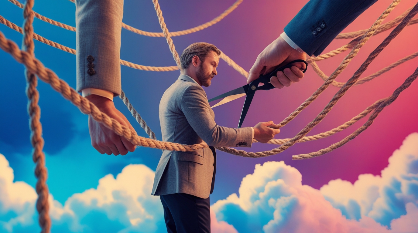 An AI automation consultant cutting the ropes of mundane tasks that tie down a business owner. 