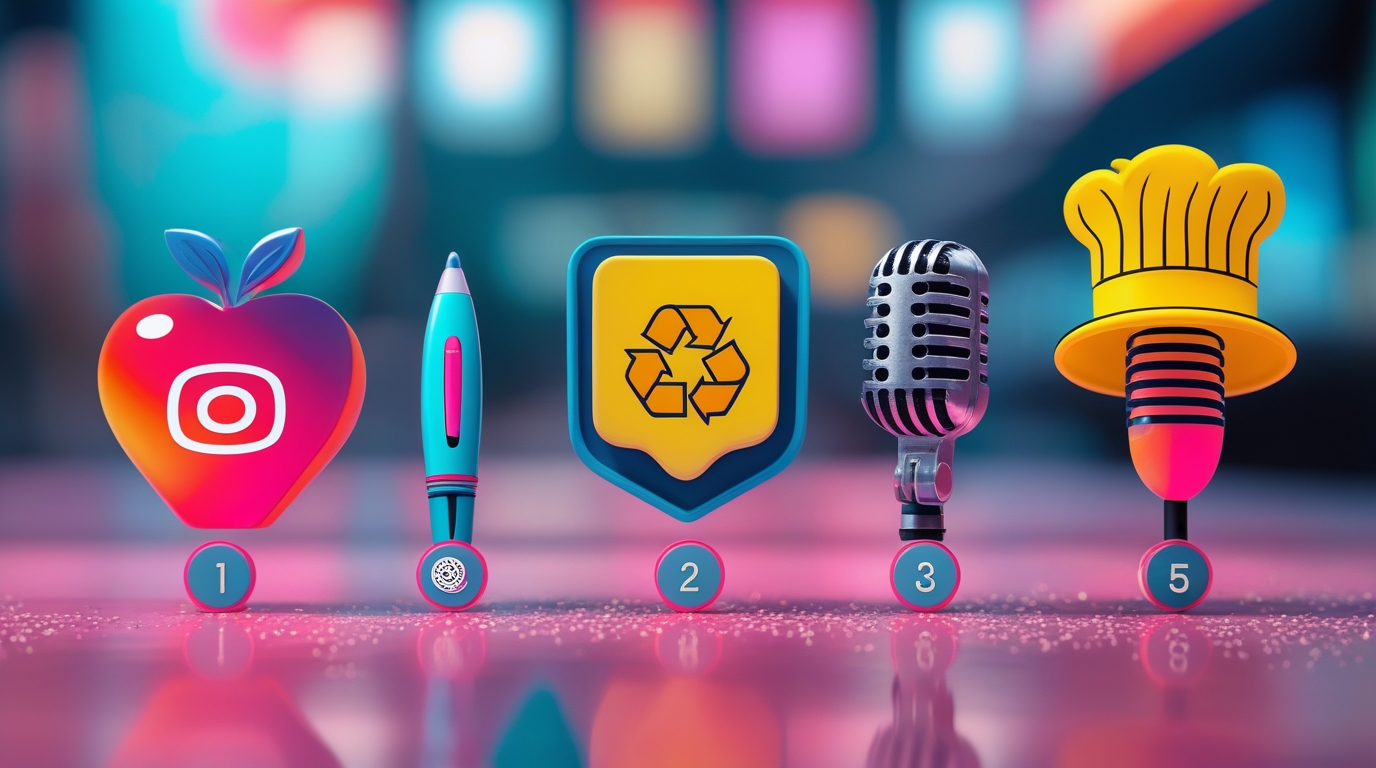 Infographic showing icons for 5 AI-powered side hustles for housewives: social media, content repurposing, proofreading, voice-over, and recipe planning. AI side hustles for housewives